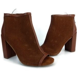 Steven Women's Brown Open Toe Ankle Booties Size 8